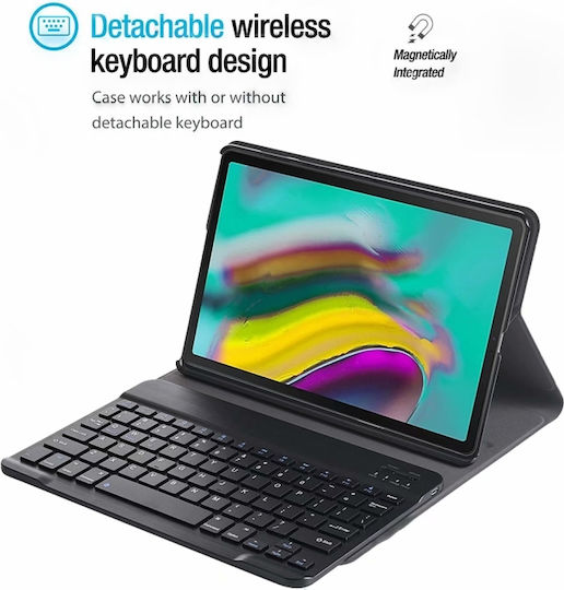 Flip Cover με Πληκτρολόγιο στα Αγγλικά US Ροζ Χρυσή (Lenovo Tab M10 Plus 10.3")