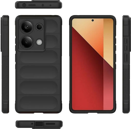 Techsuit Magic Umschlag Rückseite Silikon Schwarz (Redmi Note 14S)