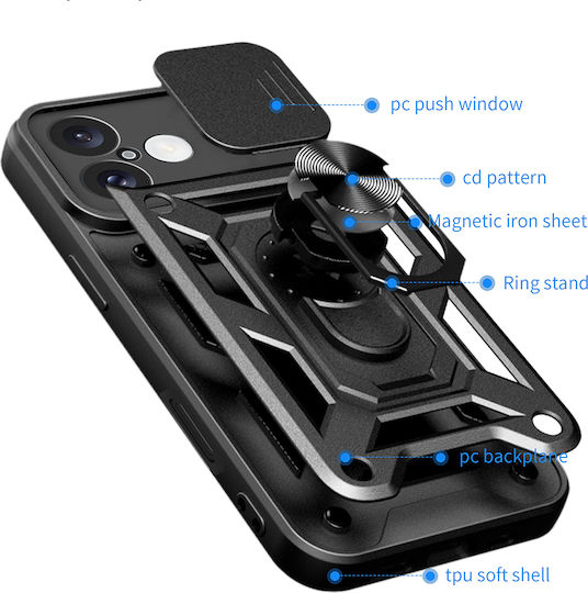 Techsuit Camshield Series Back Cover Σιλικόνης Μαύρο (Honor 400 Pro)