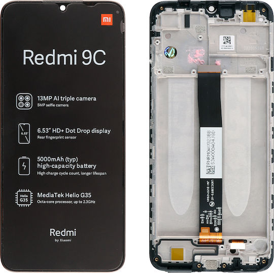 Xiaomi Οθόνη με Μηχανισμό Αφής για Xiaomi Redmi 9C NFC, 9C, 9A (Μαύρο)