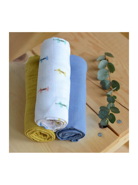 Beaba Teckel Prosoape Pentru Eructație Și Învelișuri Pentru Înfășat Din Muselină Multicolore 70x70cm 3 Bucăți