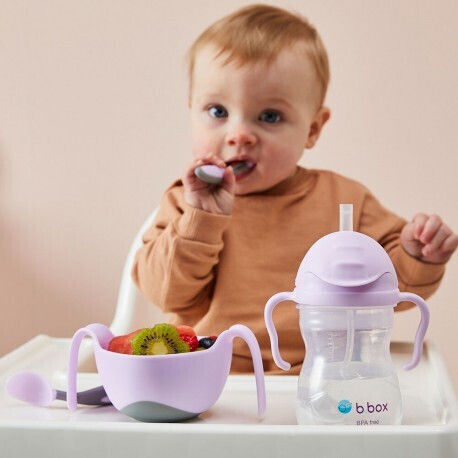 B.Box Kleinkinderbecher Sippy Cup aus Plastik Lila 240ml für 6m+m+