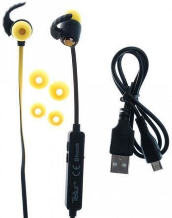 Tellur Speed In-ear Bluetooth Handsfree Ακουστικά με Αντοχή στον Ιδρώτα Κίτρινα