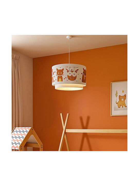 Pakketo Kids Plastic / Fabric Single Ceiling Light E27 Good Night White 30cm
