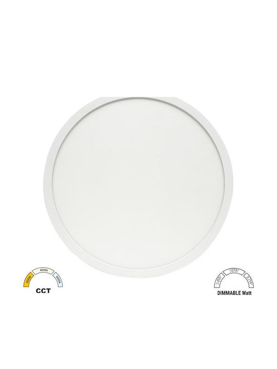 Adeleq Кръгла На открито LED Панел 24W с Регулируемо бяло Светлина 38.3см.
