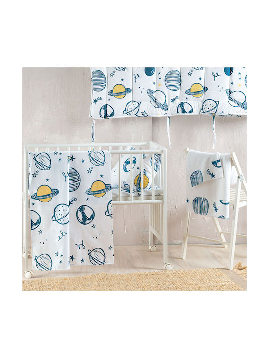 Rythmos Kids Single Duvet Set With Pillowcase Saturn White 160x240cm