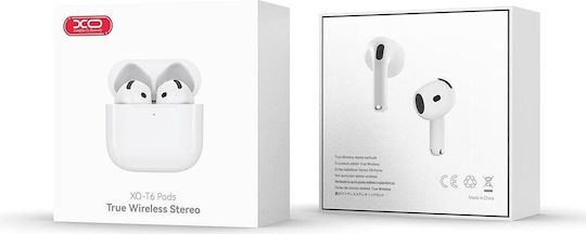 XO T6 Earbud Bluetooth Handsfree Earphones with Charging Case White