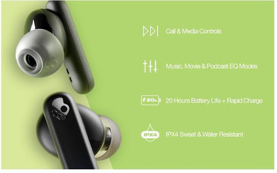 Skullcandy Smokin Buds Bluetooth Handsfree Ακουστικά Bone/Orange Glow