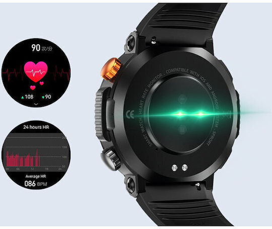 Colmi V68 Smartwatch με Παλμογράφο (Μαύρο)