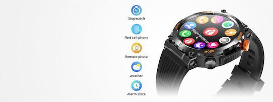 Colmi V68 Smartwatch με Παλμογράφο (Μαύρο)