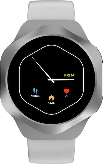 Canyon Hexagon 88 Wasserdicht Smartwatch mit Pulsmesser (Silber)