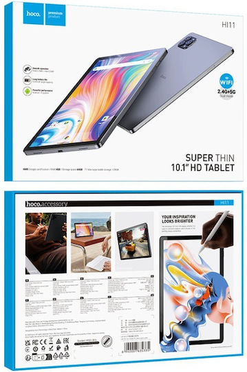 Hoco HI11 10.1" Tablet (4GB/64GB) Γκρι