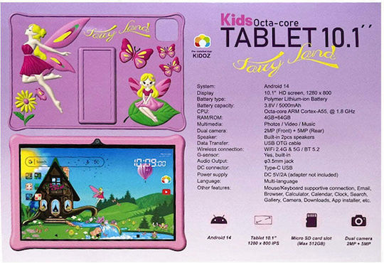 Lamtech LAM980282 10.1" Tablet (4GB/64GB) Ροζ