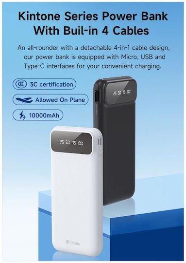 Devia EP189 Power Bank 10000mAh 10W Schwarz