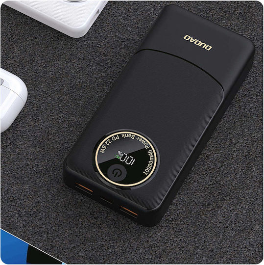 Dudao K12Pro Power Bank 20000mAh 22.5W cu Port USB-A și Port USB-C Livrarea energiei Alb