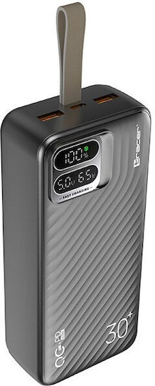 Tracer Blaze Power Bank 30000mAh 65W με 2 Θύρες USB-A και Θύρα USB-C Μαύρο