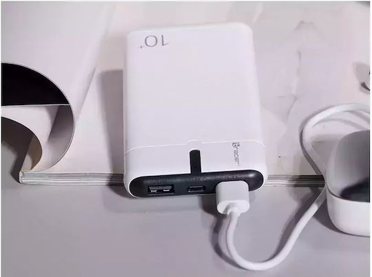 Tracer EnerGo Power Bank 10000mAh с 2 USB-A порта и USB-C порт White / Black