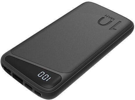 Optonica Power Bank 10000mAh 22.5W με 2 Θύρες USB-A και Θύρα USB-C Μαύρο