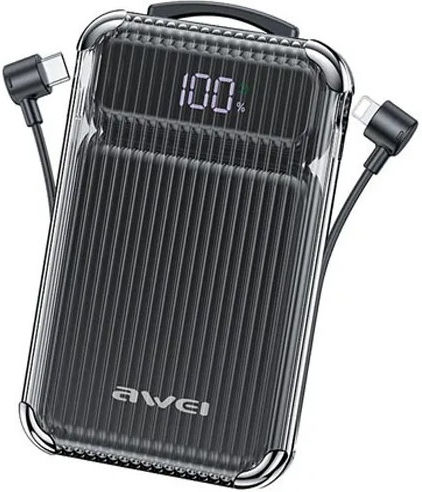 Awei P89K Power Bank 10000mAh 22.5W με Θύρα USB-A και Θύρα USB-C Ροζ