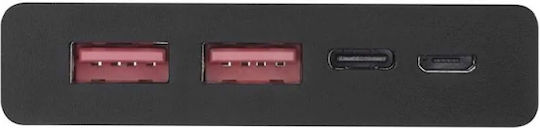 Emos B0531B Power Bank 10000mAh 22.5W με 2 Θύρες USB-A και Θύρα USB-C Μαύρο