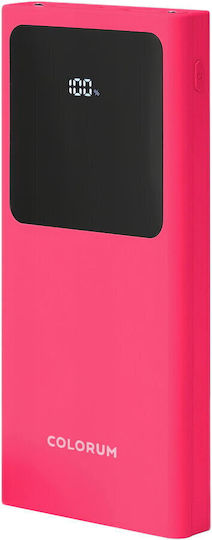 Colorum Power Bank 10000mAh 22.5W με 2 Θύρες USB-A και Θύρα USB-C xMagenta