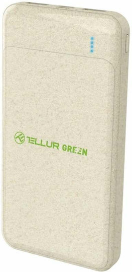 Tellur PD103 Външна Батерия 10000mAh 18W с 2 USB-A Изходни Порта и USB-C Изходен Порт Зелен