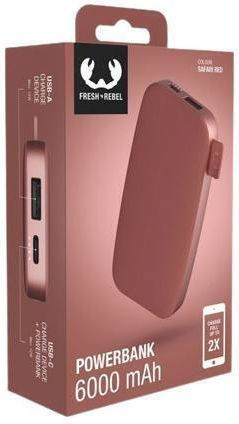 Fresh 'n Rebel Power Bank 6000mAh 20W Power Delivery Κόκκινο