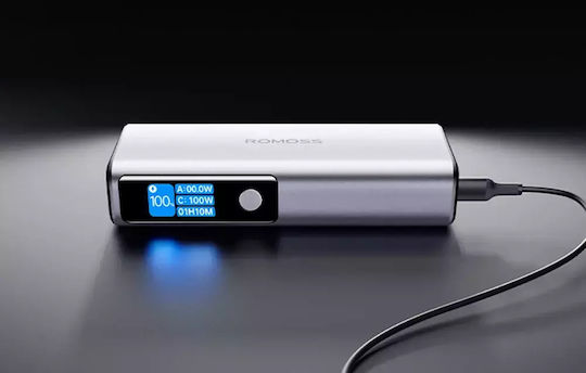 Romoss PPU20 Power Bank 20000mAh 130W with 2 USB-A Ports and USB-C Port Power Delivery / Quick Charge 3.0 Silver