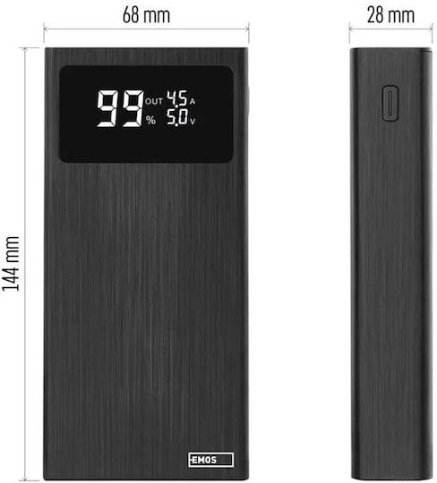 Emos B0532B Power Bank 20000mAh 22.5W Μαύρο
