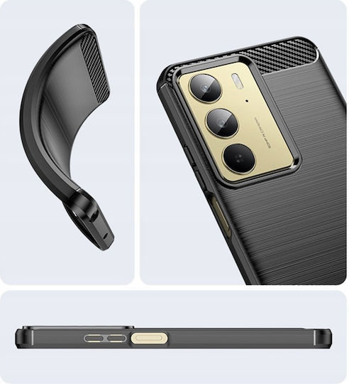 Techsuit Carbon Bumper Silicone / Plastic Black (Realme C75, Realme 14x)