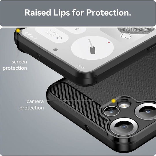 Techsuit Carbon Back Cover Silicon Negru (Nimic CMF Phone 2 Pro)