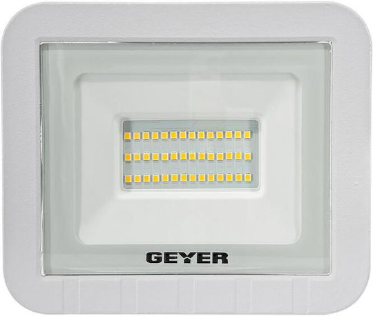 Geyer Στεγανός Προβολέας LED 30W Θερμό Λευκό 3000K IP65