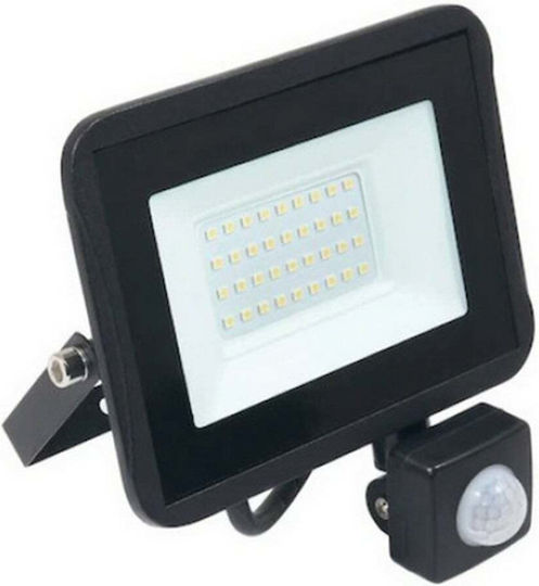 Horoz Electric Στεγανός Προβολέας LED 20W Ψυχρό Λευκό 6400K με Αισθητήρα Κίνησης IP65