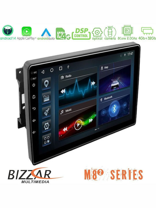 Bizzar Car Audio System for Jeep Commander / Compass / Grand Cherokee / Patriot Dodge Caliber / Charger Chrysler 300C / PT Cruiser 2005-2010 (Bluetooth/USB/WiFi/GPS/Apple-Carplay/Android-Auto) with Touch Screen 10"