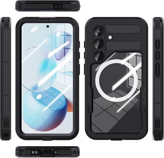 Shellbox 360 Full Cover Plastic / Silicon Impermeabil Negru (Galaxy S25)