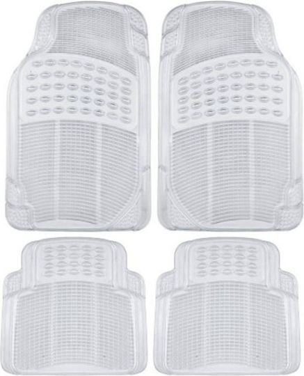 Autoline Set of Front and Rear Mats Universal 4pcs Tray Type Transparent