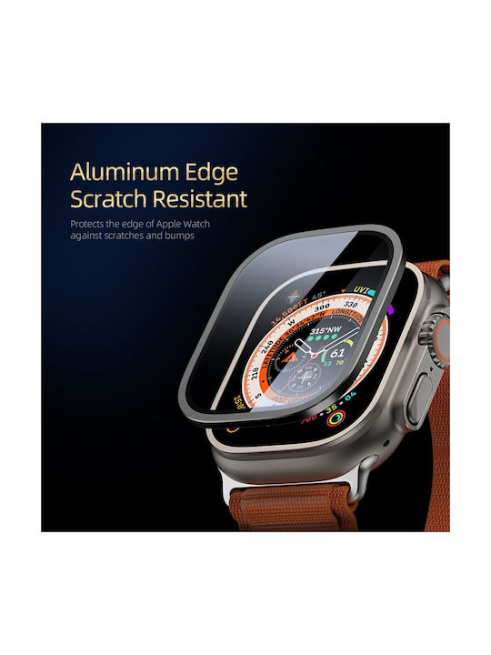Tempered Glass Silikonhülle in Schwarz Farbe für Apple Watch Ultra 49mm