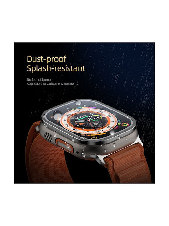 Tempered Glass Silikonhülle in Schwarz Farbe für Apple Watch Ultra 49mm