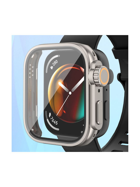 2 in 1 Schutzhülle + Tempered Glass in Gray Farbe für Huawei Watch Fit 3 - Huawei Uhr Fit 3 2 in 1 Schutzhülle + Tempered Glass in Gray Farbe für Huawei Watch Fit 3 - Huawei Uhr Fit 3