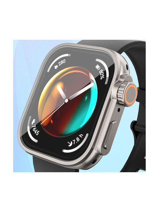 2 in 1 Θήκη Προστασίας + Tempered Glass σε Γκρι χρώμα για Huawei Watch Fit 3