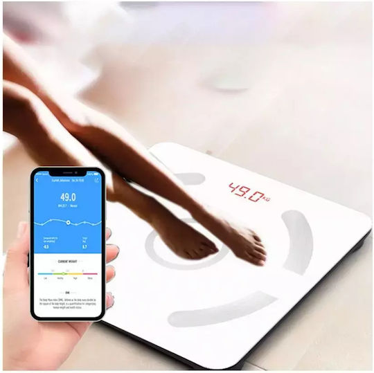 Intelligente Badezimmerwaage 180kg mit Körperfettmessung & Bluetooth Weiße 17088V