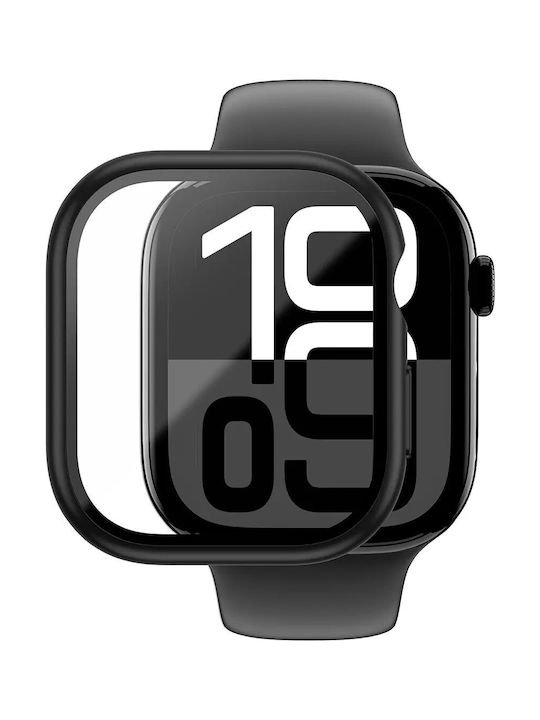 AmazingThing Πλαστική Θήκη με Τζαμάκι σε Μαύρο χρώμα για Apple Watch 42mm