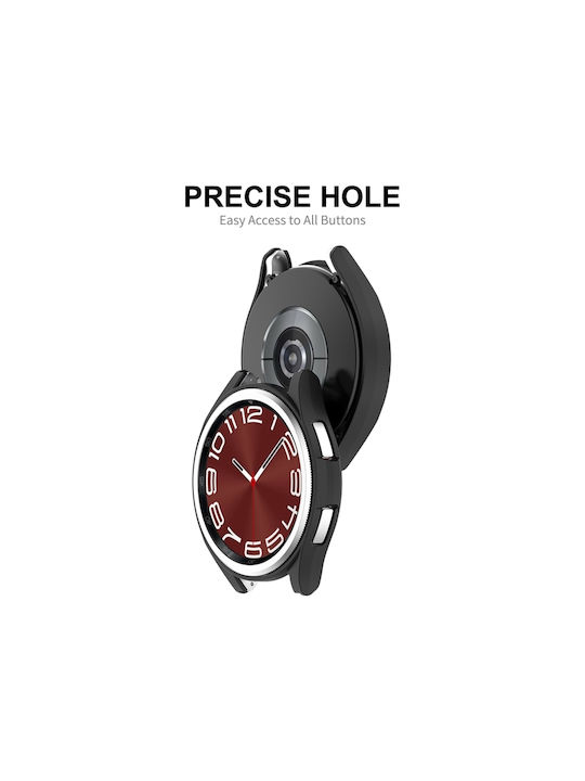 Plastic Case with Glass in Black color for Galaxy Watch6 Classic 43mm