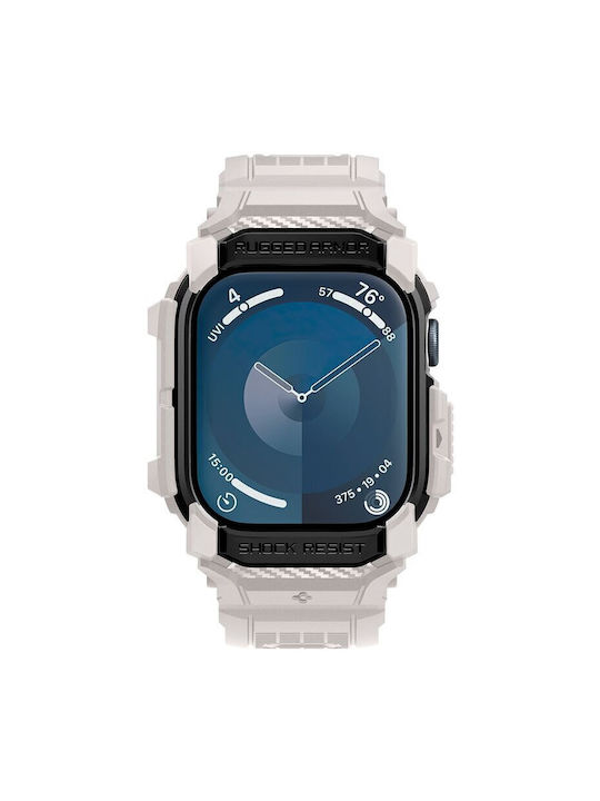 Spigen Rugged Armor Pro Θήκη Σιλικόνης σε Μπεζ χρώμα για Apple Watch 10 42mm