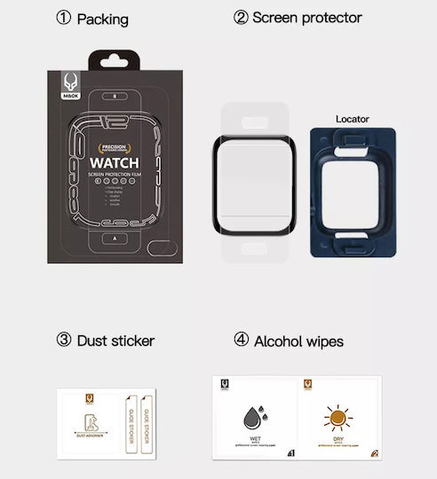 3d Full Glass 9h Tempered Glass pentru Apple Watch 38mm 1buc