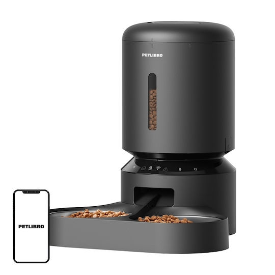 Petlibro Μπολ Σιλικόνης Φαγητού για Σκύλο & Γάτα 2x 5lt 19cm σε Μαύρο Χρώμα