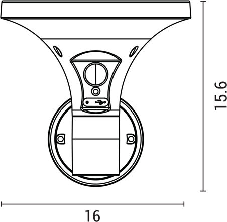 Eurolamp Wall Mounted Solar Light 3.8W 500lm Warm to Cool White with Motion Sensor IP44 16cmx16.7cmx15.6cmcm