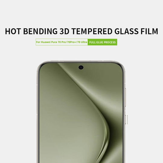 Full Glue Full Face Tempered Glass Μαύρο (Huawei Pura 70 Pro)