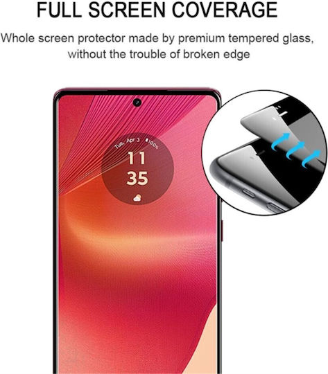 Цялостно закалено стъкло Motorola Moto Edge 50 Fusion Черно