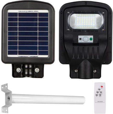 Powertech Wall Mounted Solar Light 50W 350lm Cold White 6500K with Motion Sensor, Photocell and Remote Control IP65 6cmx30.5cmcm